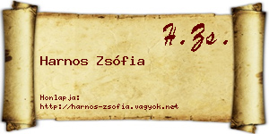 Harnos Zsófia névjegykártya